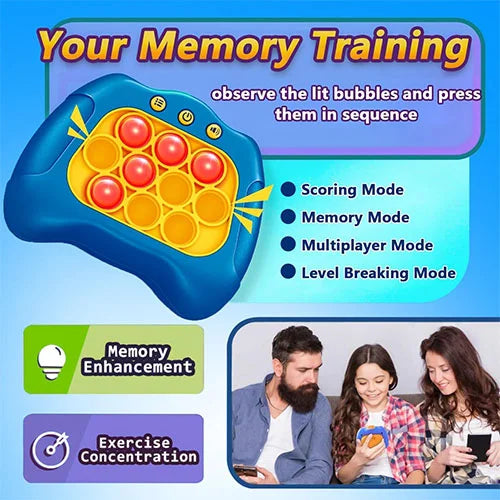 Pop Fidget Toy It Game, Push Bubble Stress Light-Up Toys, Pattern-Popping Game, Anti-Anxiety Autism Sensory Toy for Kids