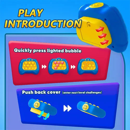 Pop Fidget Toy It Game, Push Bubble Stress Light-Up Toys, Pattern-Popping Game, Anti-Anxiety Autism Sensory Toy for Kids