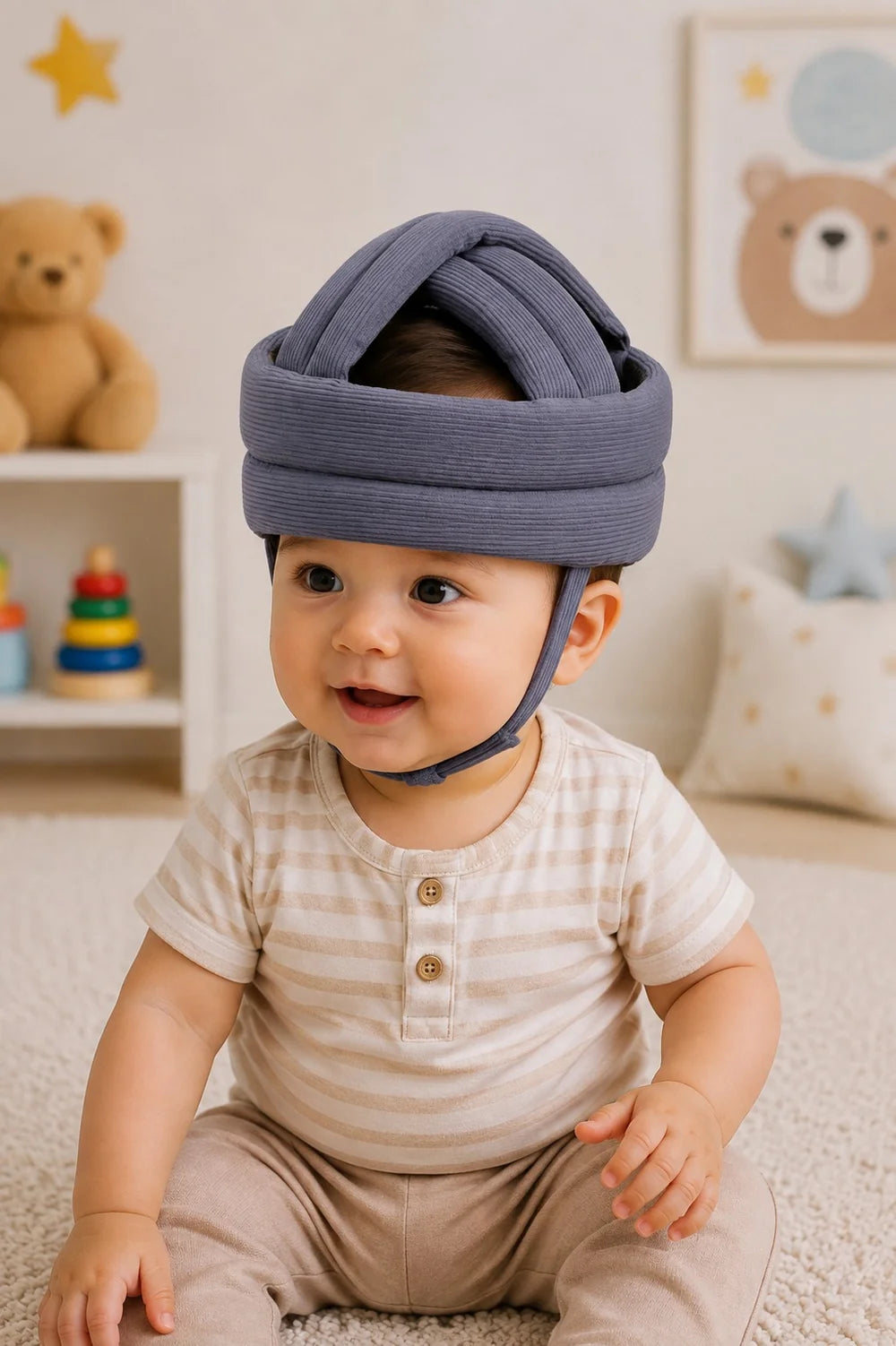 Baby Head Protector Infant Protective Harnesses Cap Adjustable Baby Helmet for Crawling Walking