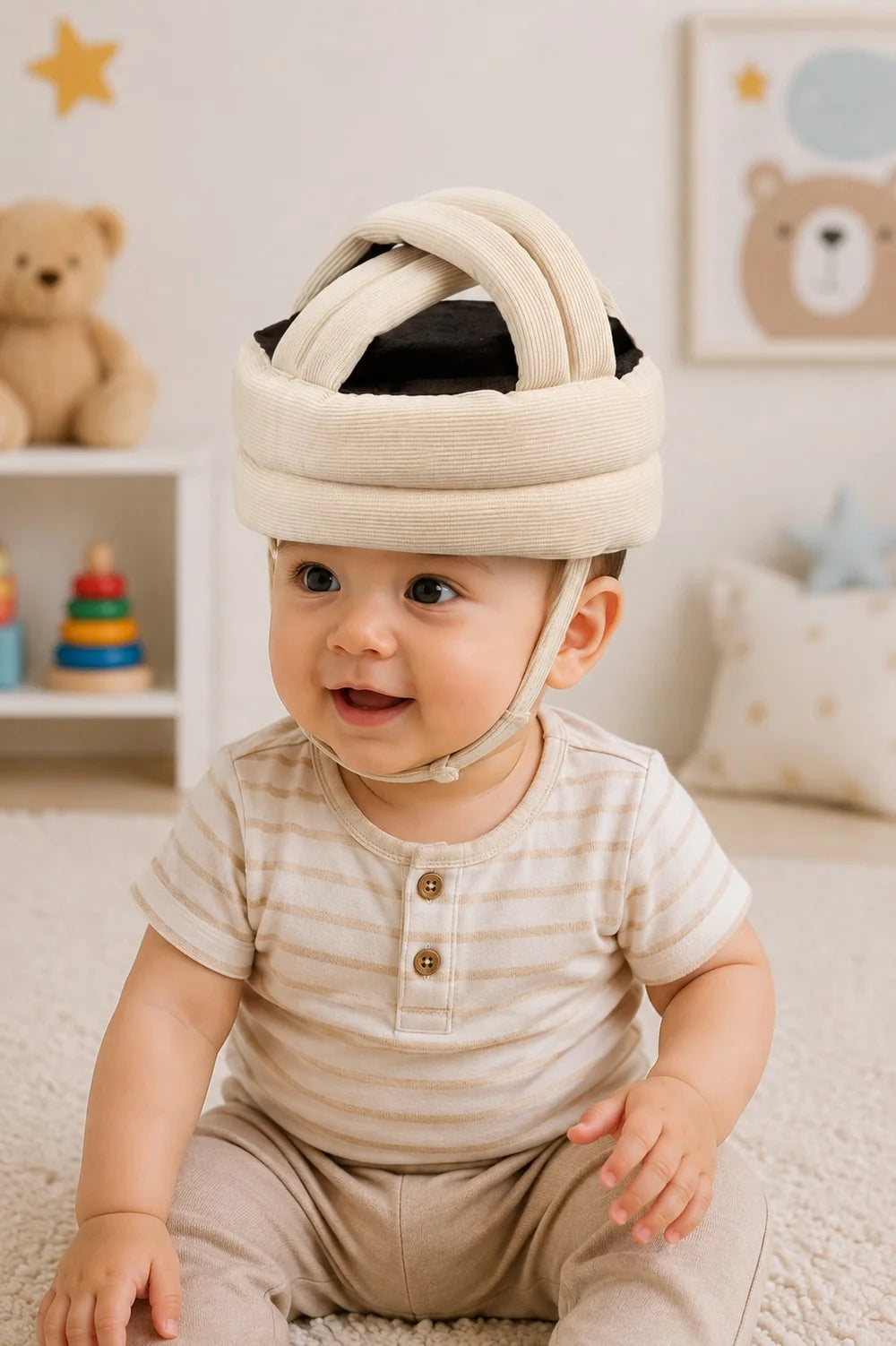 Baby Head Protector Infant Protective Harnesses Cap Adjustable Baby Helmet for Crawling Walking