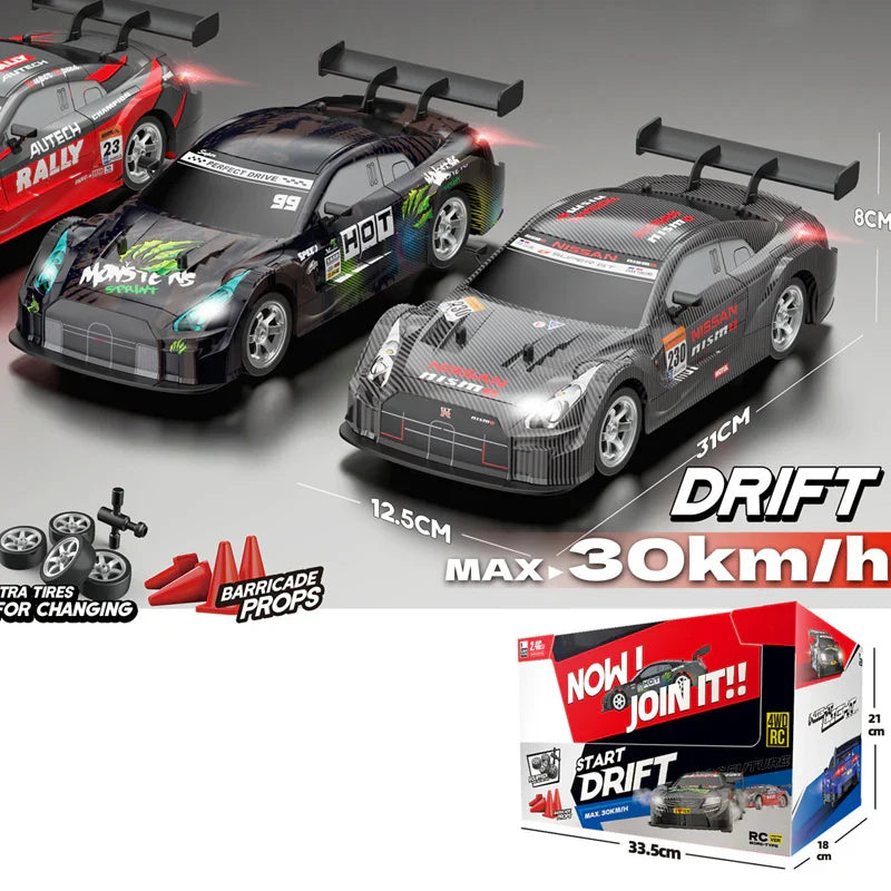 30Km/h 2.4GHz RC 4WD Nissan GTR Drifting Car