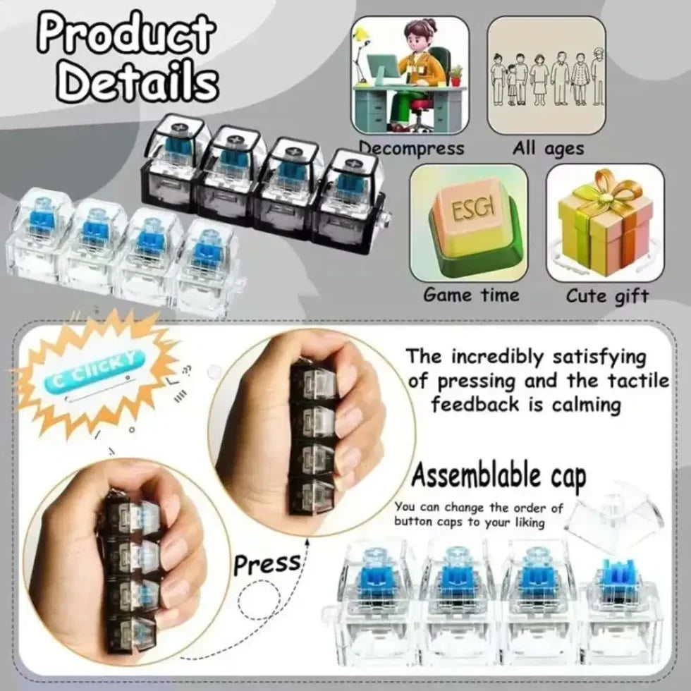 Mini Keyboard Fidget Keychain